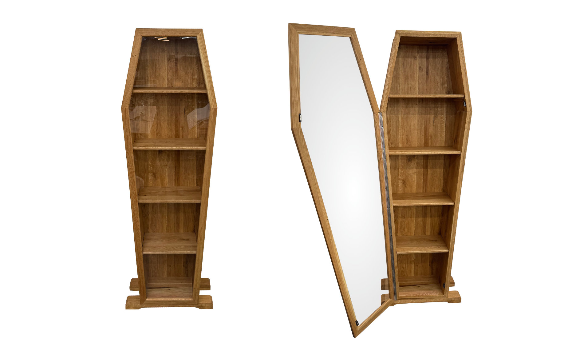 Sargschrank Körperform mit Plexiglas Tür